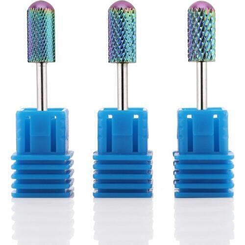 Makartt Blue Tungsten Carbide Nail Drill Bits Set 3Pcs Acrylic Nail File Drill Bit Manicure Pedicure 3/32" F0704