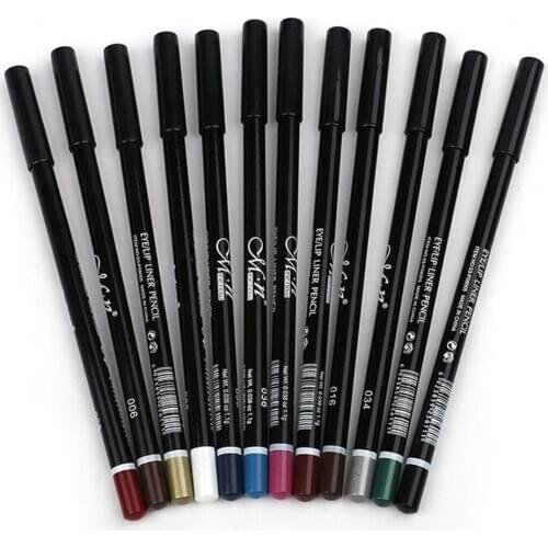 12 Colors Eye Make Up Eyeliner Pencil Waterproof Eyeshadow Pen Eye Liner Cosmetics Eyes Makeup 16cm
