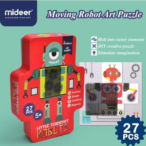 MiDeer Robot Toy 5-14 Years Raster Game Robot Toys Puzzle Creative Magnetic Imposition Magnetic Puzzle Toy DIY Robot Puzzle
