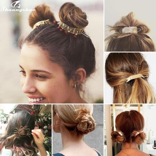 Shuangshuo Fashion Elegant Women Hair Tassel Metal Hairpin for Girls Hair Clip Elastic Wrap Hair Jewelry Accessories Gift