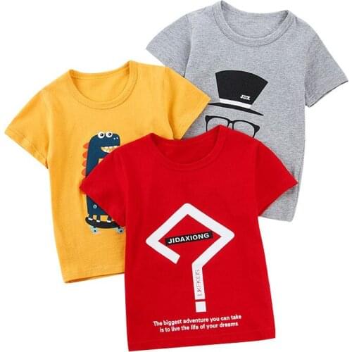 Childrenst T-shirt Boy Girl Animal Short-sleeved Round Neck Cotton Soft T-shirt Quality Casual T-shirt