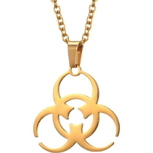 Stainless Steel Minimalism Black Gold Mens Minimalism Resident Evil Medical Symbols Pendant Necklace Jewerly Gif tFor Him
