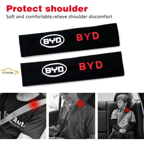 VEHICAR 2PCS Cotton Seat Belt Cover Safety Belt Pad for BYD JAC GREATWALL LIFAN CHERY ISUZU Trumpchi EMGRAND LUXGEN Car Styling