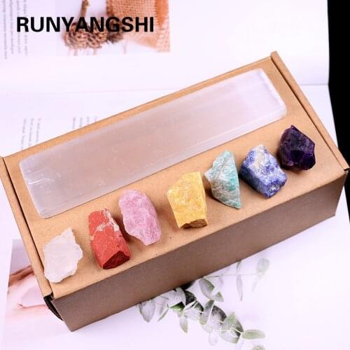 Natural 7 color crystal Rough Energy Stone Chakra Stone therapy Yoga Irregular Reiki Healing Crystals Stone