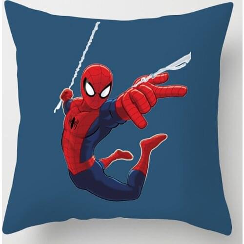 Hot Movie Marvel Spiderman Plush Cushion Cover 45x45cm Spiderman Caption America Ironman Print Home Decora Soft Pillowcase Gift