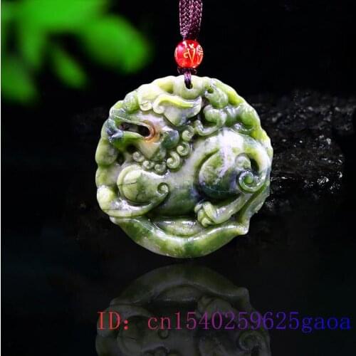Jade Pixiu Pendant Fashion Chinese Gemstone Jewelry Charm Natural Accessories Tiger Carved Amulet Women Necklace Gifts