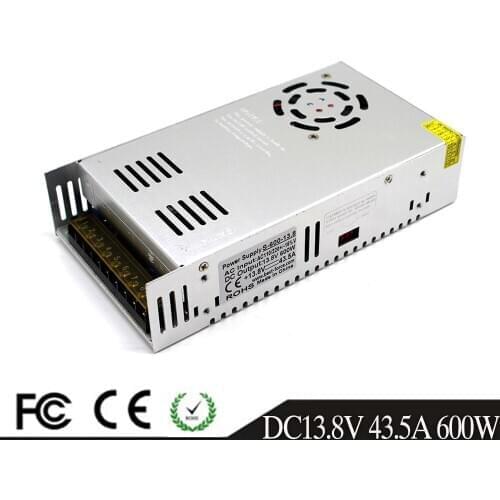 Single Output 600W 13.8V 43.5A Switching Power Supply Driver Transformers AC110V 220V TO DC13.8V SMPS for Led CCTV 3D Printer