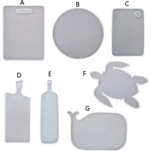 Beach Turtle Whale Tray Resin Mold Round Rectangle Serving Tray Coaster Mold F3MF