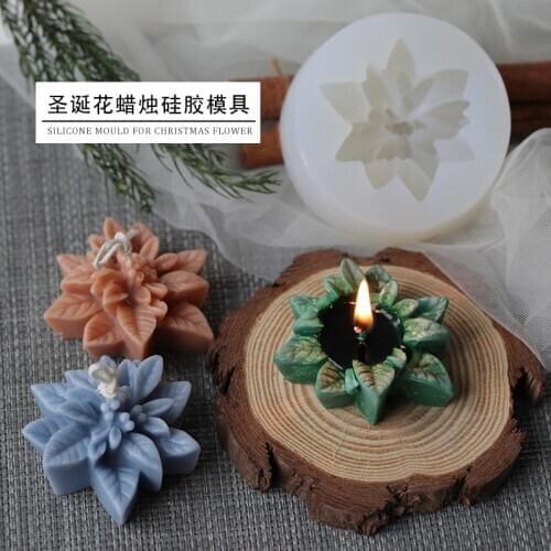 Christmas Flower Silicone Mold Christmas Aromatherapy Candle Mold Resin Molds Cake Decorating Handmade Soap Mold Candle Making