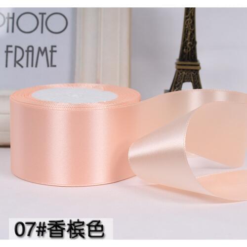 Champagne 50mm 25 Yard Silk Satin Ribbon 22M Wedding Party Decoration Invitation Card Gift Wrapping Scrapbooking Supplies Riband