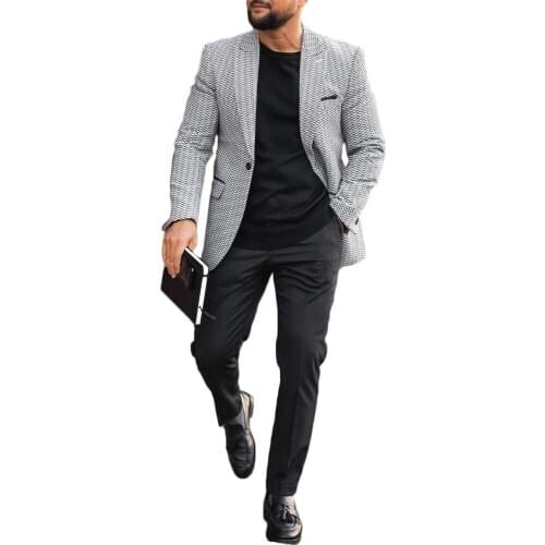 Woolen Man Suit Jacket Singal Breasted Formal Wram Solid Gray Party Evening Wedding Groomsman Wear Witer Thick Fashion