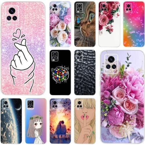 For Vivo V20 V20SE Case Soft TPU Silicone Flower Cover For Vivo V20 2020 Phone Cases for VivoV20 V2025 V 20 SE Bumper Funda Capa