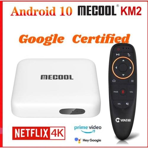 Mecool KM2 Netflix 4K TV Box Android 10 Google Certified Media Player Android 10.0 ATV BT 2T2R Dual Wifi Dolby Audio Prime Video