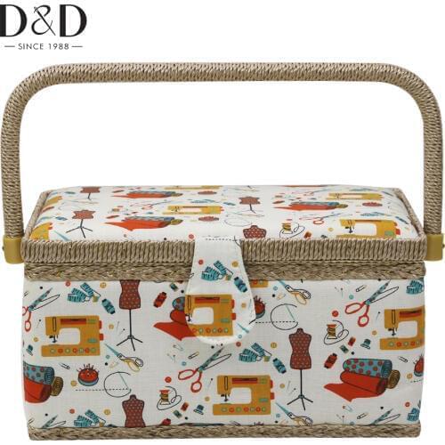 Sewing Tools Storage Box with Sewing Accessories DIY Cotton Fabric Craft Multi-function Sewing Box Decorations for Home