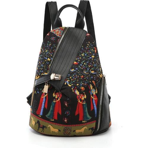 Backpack Women 2019 New Casual Fashion Woman Bag Personalized Printing Multi-function Travel Bag Anti-theft Backpack Female