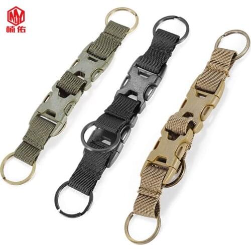 1PC Outdoor Sports Webbing Strap Hanging Buckle Backpack Three Ring Buckle Mountaineering EDC Supplies Key Ring Accessories