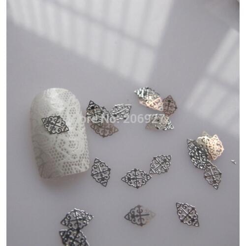 MS175-1 100pcs Silver Cute Metal Sticker Nail Art Metal Sticker Nail Art Decoration Non-adhesive Sticker