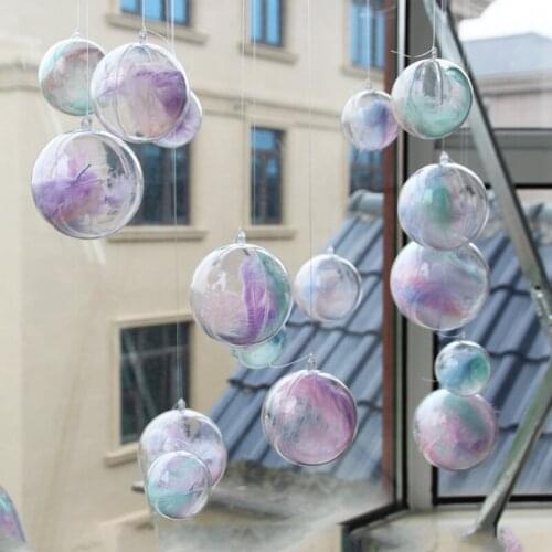 15 pairs of 30 pcs of plastic hollow ball Christmas hollow ball decoration ball shopping mall sky window transparent ball 85AC