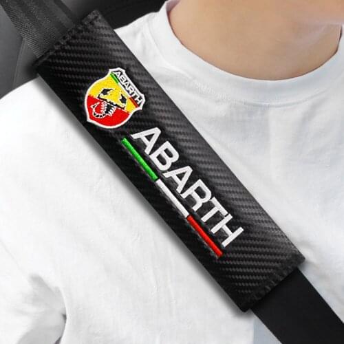 2Pcs Car Safety Belt Shoulder Cover Breathable Protection Seat Belt Padding Pad Auto Interior for Abarth 500 Stilo Accessories