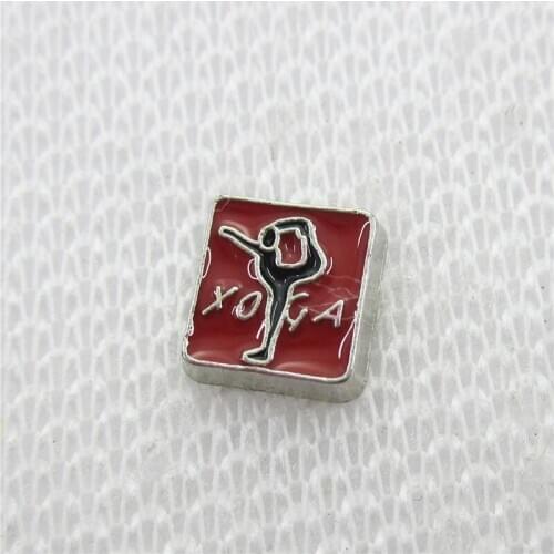20pcs/lot Yoga Floating Charms for Living Memory Glass Lockets Sport Floating Charms Baseball Football