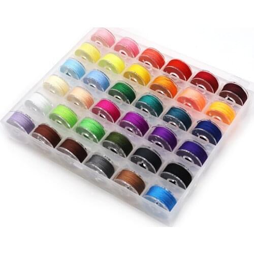 36pc/set High-quality Household Sewing Thread Transparent Bobbin Colorful Thread DIY Sewing Thread Accessories with Storage Box