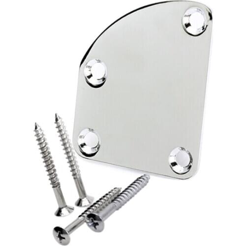 Chromed Neck Joint Back Plate Asymmetrical with Screws for Electric Guitar