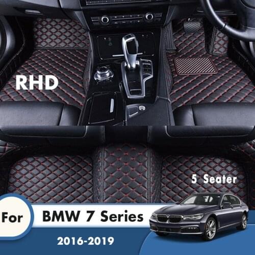 RHD Car Floor Mats For BMW 7 Series 5 Seater 2019 2018 2017 2016 Carpets Rugs Car Floor Liners Auto Parts Accessories Interior