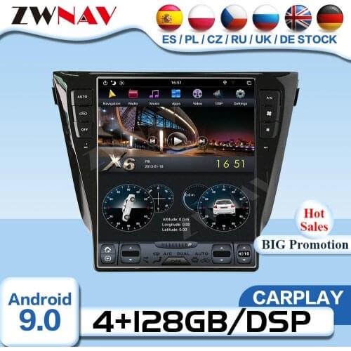 Carplay Tesla Screen Android Video Player For Nissan Qashqai 2013 2014 2015 2016 2017 2018 Radio Receiver Audio Stereo Head Unit