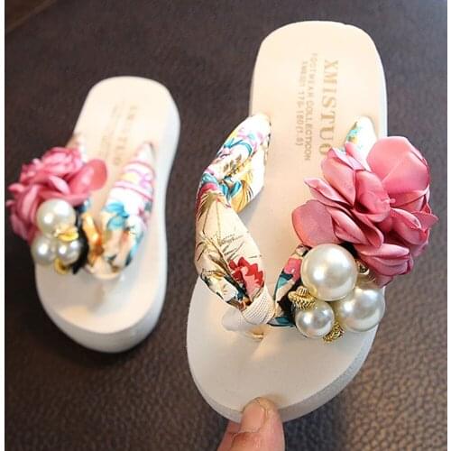 Indoor Slippers Bathroom Toddler Baby Little Kids flowers Shoes Girls flip flop Beach Shoes zapatillas pantufas girl shoes b249