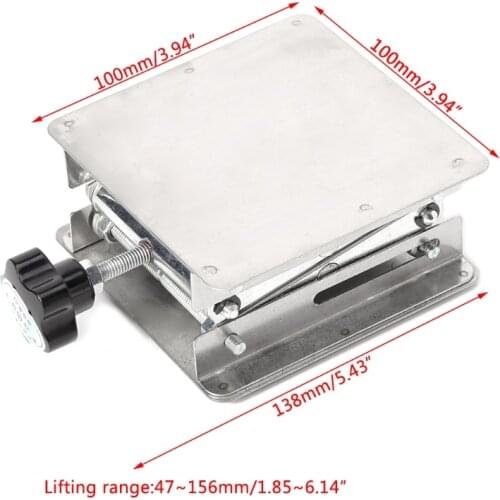 4x4" Scientific Lab Jack Stainless Steel Lifting Platform Stand Rack Scissor Lifter