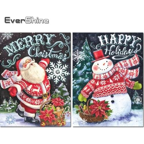 EverShine Diamond Embroidery Cartoon Mosaic Art Set Diamond Painting Snowman Picture Of Rhinestones Sale Christmas Decor