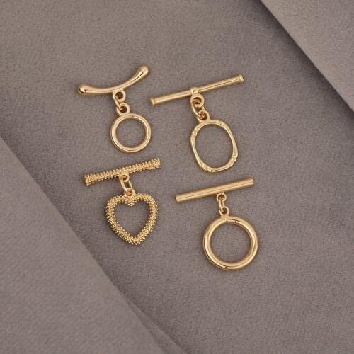 HAOSAW 2Pcs Jewelry Accessorie/Hand Made/DIY Connectors/Bracelet Part/OT Clasps/Genuine Gold Plating/Jewelry Findings Components