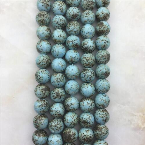 Genuine Smooth Round Bodhi Turquoises Loose Beads, Blue Mala Bodhi Howlite Gems Bead For Jewelry Making,6 8mm