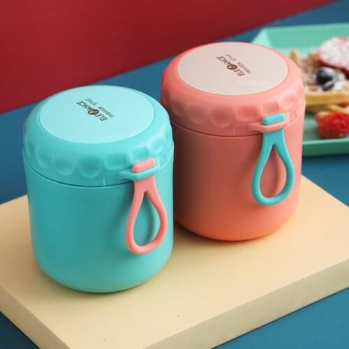 Insulated Soup Cup Lunch Box Stainless Steel Insulated Water Cup with Spoon Insulated Lunch Container Leakproof Food Flask
