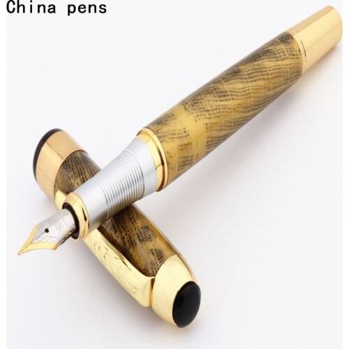 JINHAO 250 Golden arts fringe Colour Business Office Fine nib Fountain Pen New