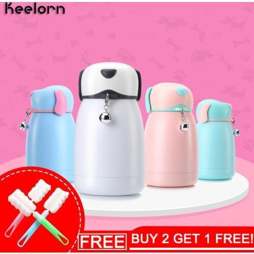 Keelorn 304 Stainless Steel Vacuum Flasks Thermoses Mini Portable Cartoon Dogs Double cup wall Vacuum Flasks Thermoses Cups