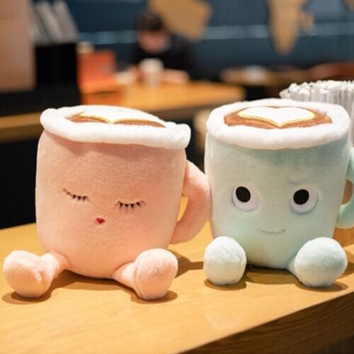Creative Matcha Latte Coffee Cup Shaped Plush Toys Real-life Kawaii Stuffed Bubble Tea Doll Soft Pillow Room Decor Kids Gift
