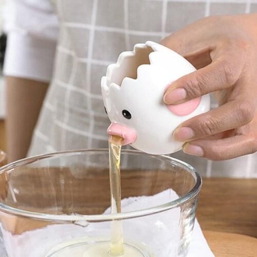 Creative Cartoon Chicken Egg Yolk White Separator Ceramics Ceramic Cartoon Chick Egg Separator Dining Cooking Kitchen Gadget LBS