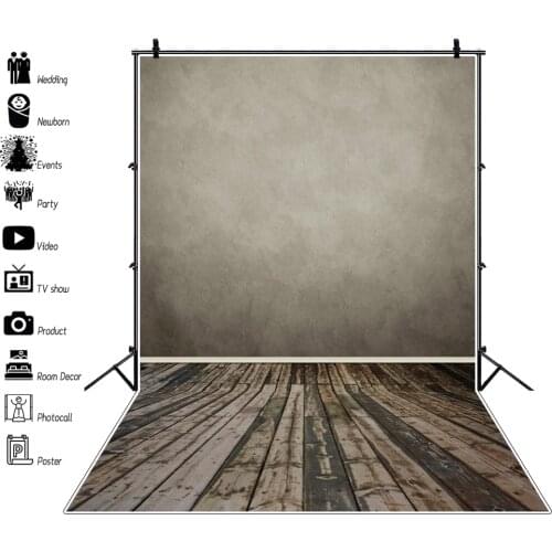 Laeacco Old Plank Wooden Board Floor Grey Solid Color Baby Portrait Newborn Photo Backdrop Photo Background Photozone Photophone