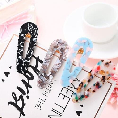 Fashion Women Metal Acetate Hair Pin Clip Leopard Hair Clip Geometric Hairpins Hairgrips Hair Accessories