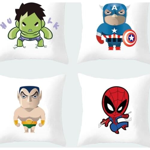 Cartoons Q version Marvel hero boy Pillow pillowcase sofa Childrens room Home Decoration Cushion cover Pillowcase 45X45cm