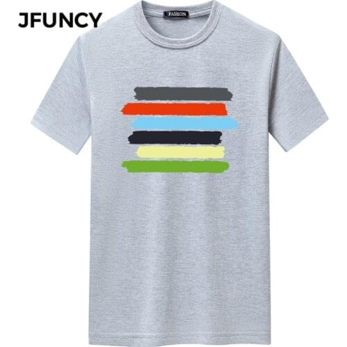 JFUNCY Oversized Men T-shirt 2021 Summer Short Sleeve T Shirt Fashion Casual Graphic Top Mens Clothing Man Harajuku Tshirt
