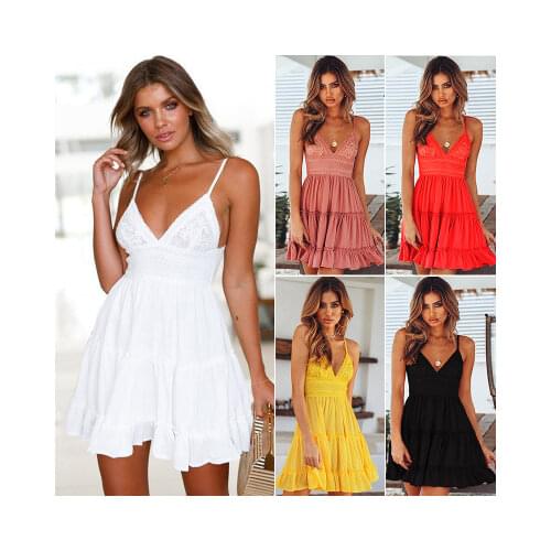 Sling Dress Women Clothing Sexy Lace Dress Mini Dresses for Women Summer Spaghetti Strap 2021 White Dress