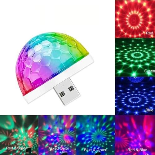 USB led Party Lights Music Sensor USB Mini Disco DJ Stage Lighting Effect Light Crystal Magic Ball Lamp for Home Party Karaoke