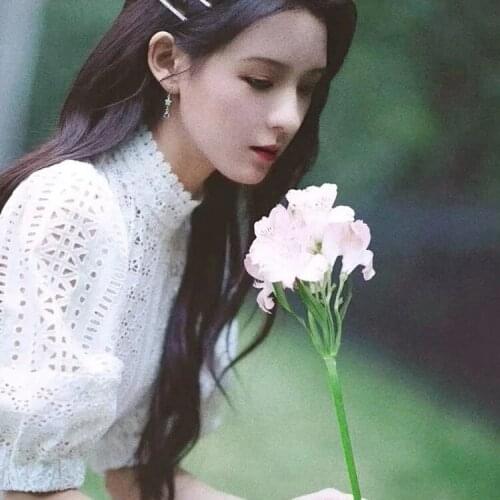 21 spring and summer new palace style water soluble lace open back bowknot bubble sleeve hollow out dress y20079