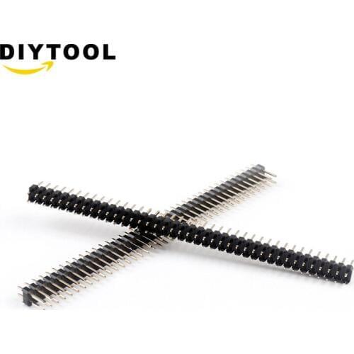 10PCS 2.54mm Pin Header, 0.1" Breakaway PCB Male Pin, 2x40Pin 80 Pin Double Row Male Pin Header Strip Straight