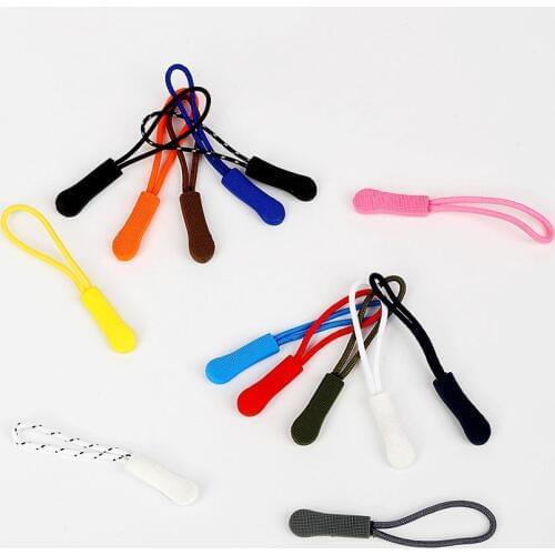 10pcs Cord Zipper Pull End Fit Rope Tag Fixer Zip Cord Tab Apparel Bag Tent Backpack Accessories DIY Replacement Clip Zip Puller