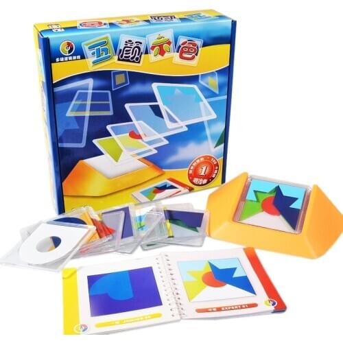 100 Challenge Color Code Puzzle Games Tangram Jigsaw Board Puzzle Toy Children Kids Develop Logic Spatial Reasoning Skills Toy