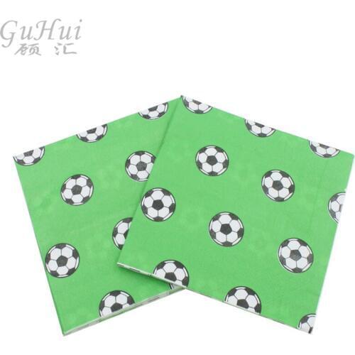 100Pcs DIY Soccer Pattern World Cup Tissue Disposable Paper Napkin Football Sport Bar Event & Party Table Decoration Supplies