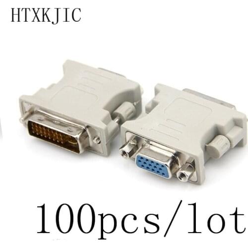 100pcs lots DVI 24+5 pin to VGA adapter connector converter M/F DVI-I DVI-D